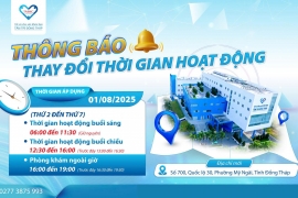 Thông báo: Bệnh viện Đa khoa Tâm Trí Đồng Tháp điều chỉnh thời gian làm việc buổi chiều