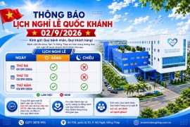 Bệnh viện Đa khoa Tâm Trí Đồng Tháp thông báo lịch nghỉ Lễ Quốc Khánh 2/9 năm 2026