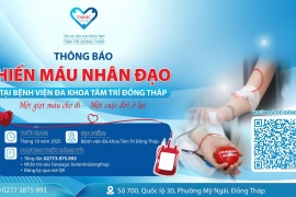 Thông báo tổ chức hiến máu nhân đạo tại Tâm Trí Đồng Tháp