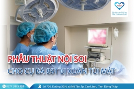 Phẫu thuật nội soi cho cụ bà 89t bị xoắn túi mật